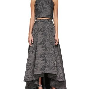Alice and Olivia Two Piece Jacquard Gown